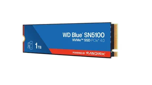Western Digital 1 ТБ Внутренний SSD-диск Blue SN5100, NVMe, M.2 2280, PCI-E 4x4 [R/W - 7100/6700 MB/s], M.2, PCI-E 4.0 (WDS100T5B0E)