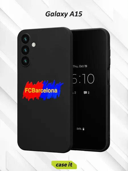 Case it Чехол на Samsung A15 с принтом надпись FC Barcelona