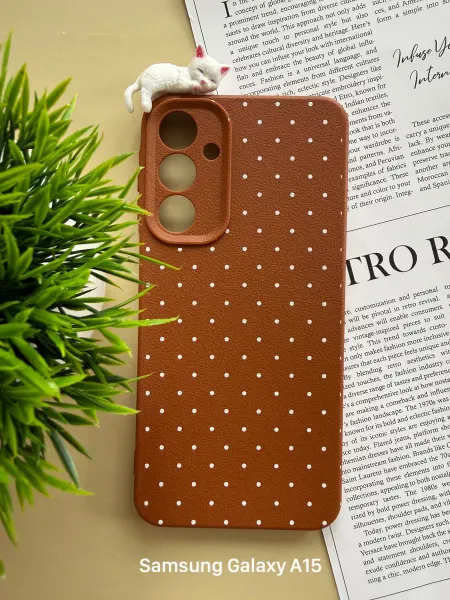 Liamoon Чехол на Samsung Galaxy A15 в горошек с котиком