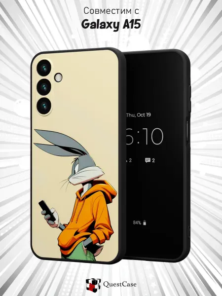 QuestCase Чехол на Samsung Galaxy A15 с принтом Багз Банни