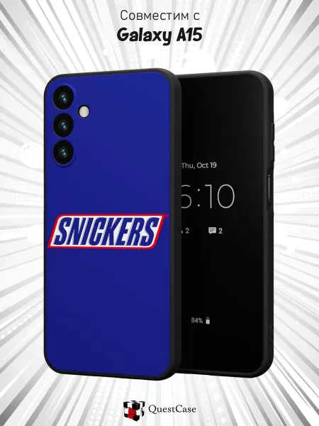 QuestCase Чехол на Samsung Galaxy A15 с принтом Сникерс