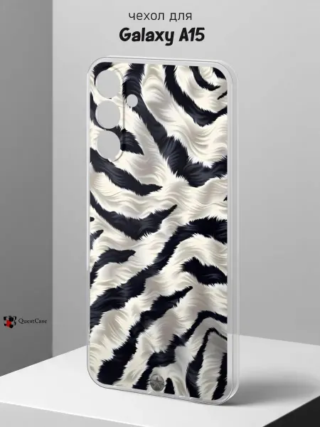 QuestCase Чехол на Samsung A15 с принтом Зебра