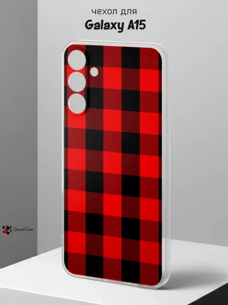 QuestCase Чехол на Samsung A15 с принтом Клетка