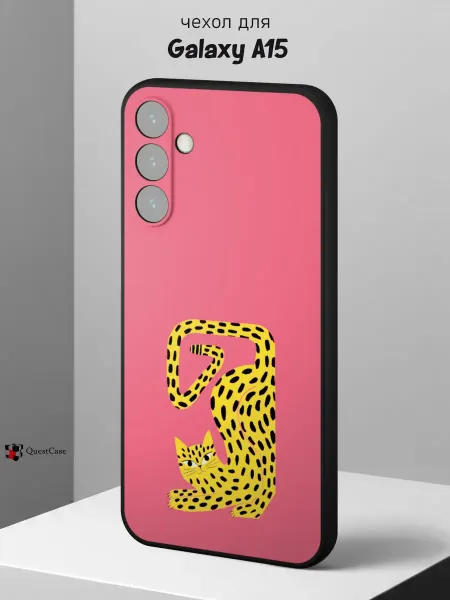 QuestCase Чехол на Samsung A15 с принтом Леопард