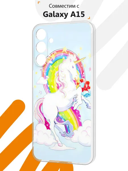 Мобилиус Чехол на Samsung A15 с принтом Единорог
