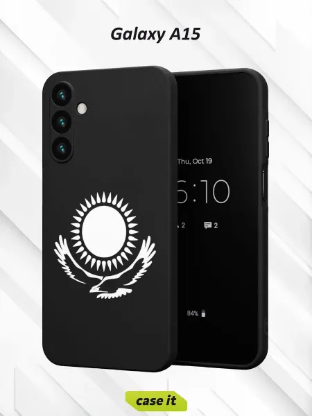 Case it Чехол на Samsung A15с принтом Флаг Республики Казахстан