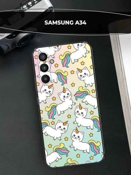 Samsung Чехол на Galaxy A34 единорог