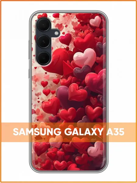 Case Face Чехол на Samsung Galaxy A35 с принтом Сердечки