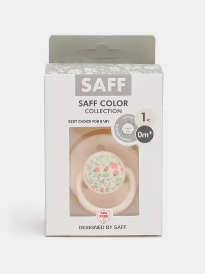 Соска пустышки SAFF, из натурального латекса, для детей 0 - 6 и 12+ месяцев