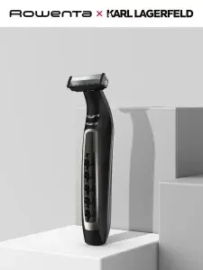 Триммер для бороды Rowenta Forever Sharp Karl Lagerfeld TN602LF0, лезвия из нержавеющей стали, 120 минут работы от аккумулятора, длина стрижки 0.4-5 мм, индикатор зарядки, ширина лезвия 32 мм