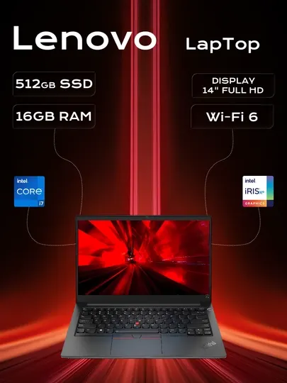 Ноутбук Lenovo Laptop i7-13th 16GB 512GB SSD 14.0" WUXGA Dos ThinkPad E14 21JKS14D00