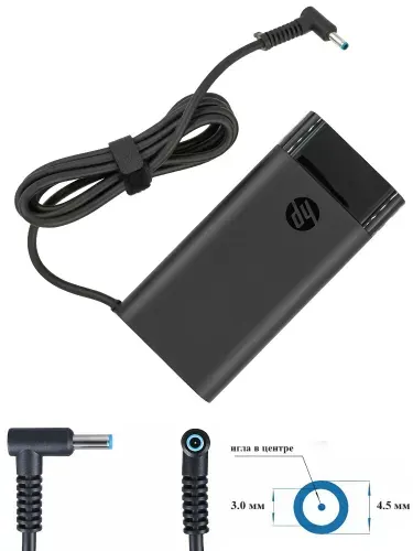 Зарядное устройство для ноутбука HP, Pavilion Gaming 16-a0065ur, 19.5V - 7.7A, (Штекер: 4.5x3.0мм с иглой) 150 Вт Slim Round