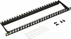 Патч панель, 19" 0,5U 24x UTP, Lanmaster (LAN-PPC24OK-UTP)