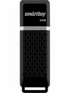 Память USB Flash 64 ГБ SmartBuy Quartz (SB64GBQZ-K) - USB 2.0, до 25 Мб/с, колпачок, пластик