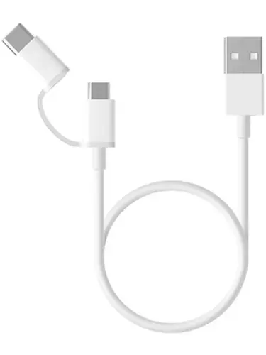 Кабель для мобильных устройств Xiaomi micro-USB 2.0 Type-B/USB Type-C, 0.3 м, белый