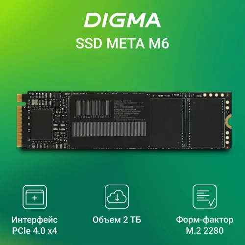 Digma 2 ТБ Внутренний SSD-диск , M.2, PCI-E 4.0 (DGSM4002TM63T)