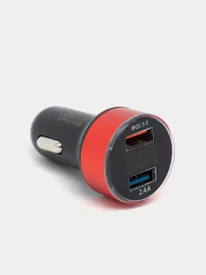 Автомобильное зарядное устройство для телефона, 2 USB, QC3.0, быстрая зарядка, 2.4А