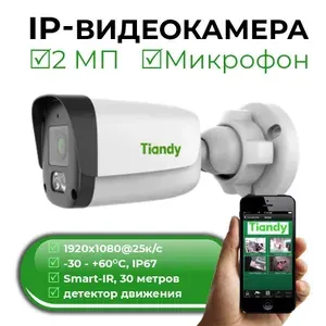 Камера видеонаблюдения уличная 2 МП IP с микрофоном Tiandy TC-C32QN Spec:I3/E/Y/4mm/V5.0