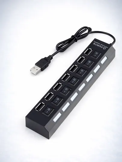 Адаптер для ноутбука и компьютера,USB HUB 7 Port Splitter USB 2.0,высокоскоростной USB хаб
