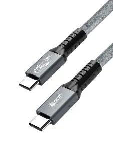 Кабель для смартфона USB 4.0 короткий 30см USB-C GREENCONNECT 40Gbps, 240W, 8K60Hz серый