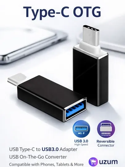 USB Type-C OTG адаптер USB-A 3.0 для флешки клавиатуры мыши