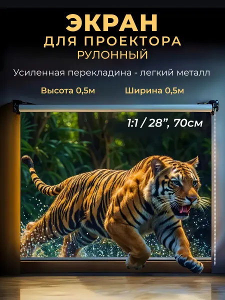 Gozhy Экран для проектора рулонный 0.5 х 0.5 м