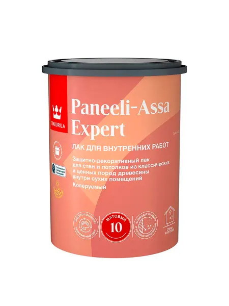 TIKKURILA Интерьерный лак PANEELI-ASSA EXPERT EP матовый 0.9 л