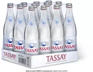 Вода питьевая TASSAY (Тассай), негазированная, 0.5 л х 12 шт, стекло