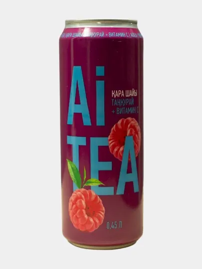 Ai Tea Черный Чай, со вкусом Малина, Витамин C Ж/Б, 0,450 л