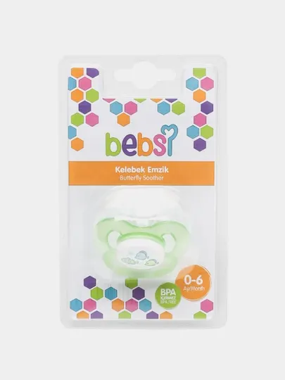 Детская соска-пустышка для малышей Bebsi Butterfly, 0-6 м, №1, 1 шт