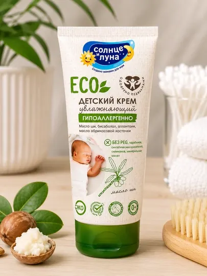 Крем детский увлажняющий Солнце и Луна ECO 0+, 75 мл