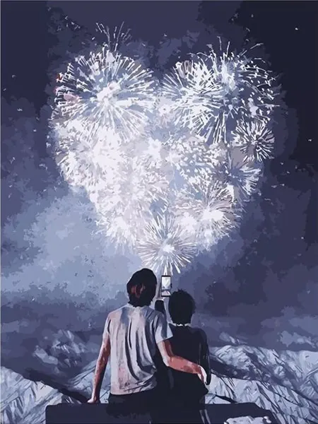 000 Art-Hobby-Create Картина по номерам 40х50 Романтический фейерверк