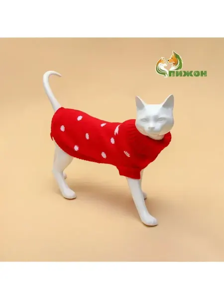 Сималенд Свитер для собак "Горошек" красный