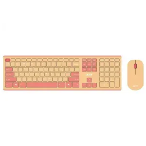 Комплект беспроводной клавиатура + мышь Acer OCC205, Wireless/USB, Бежевый/Розовый ZL.ACCEE.00F