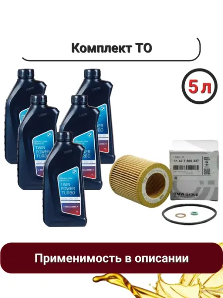 Масляный фильтр+Масло моторное bmw longlife 01 5W-30