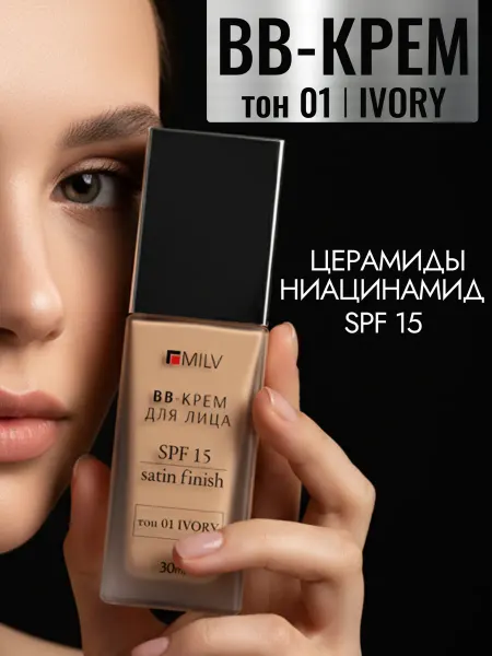 MILV Увлажняющий BB-крем для лица. Тон 01 IVORY. 30 мл