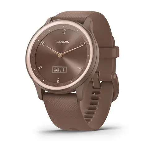 Часы Garmin Vivomove Sport цвета кокоса, золотистый безель, с силиконовым ремешком, 010-02566-02