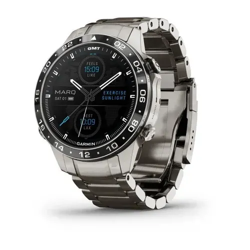 Премиальные смарт-часы GARMIN MARQ Aviator Gen 2 , титановый браслет, 010-02648-01