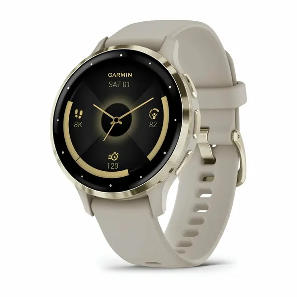 Смарт-часы Garmin Venu 3s AMOLED, 41mm, французский серый с золотистым безелем, 010-02785-02, европейская версия, GPS
