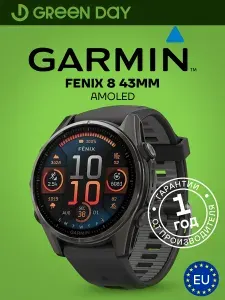 Смарт-часы Garmin Fenix 8 Amoled 43 мм Sapphire Carbon Grey Titanium,черно-серый, 010-02903-21, Европейская поставка, Гарантия 1 Год