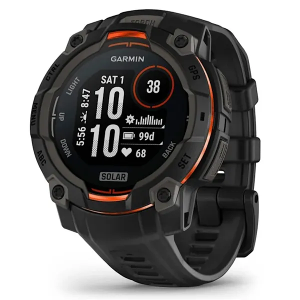 Умные часы Garmin Instinct 3, 45mm, Solar Black with Black Band (010-02934-00)