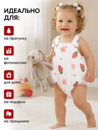 Летнее боди-платье для девочек, 0–24 мес – хлопок, с рюшами, без рукавов