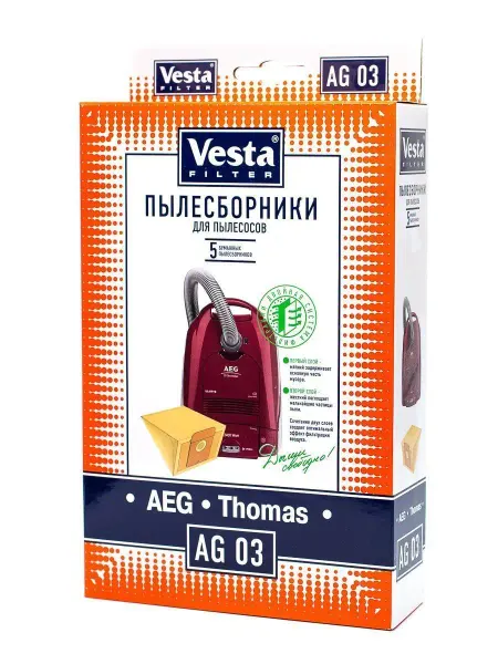 Vesta Filter AG 03 Мешки для пылесоса AEG, Thomas Premium - 5 шт