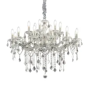 Люстра подвесная ideal lux Florian SP12 макс.12x40Вт IP20 Е14 230В Хром/Прозрачный Металл/Хрусталь Без ламп 035604.