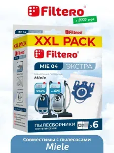 Мешки-пылесборники Filtero MIE 04 XXL Pack Экстра, совместимы с пылесосами Miele (Миле), синтетические, 6 штук