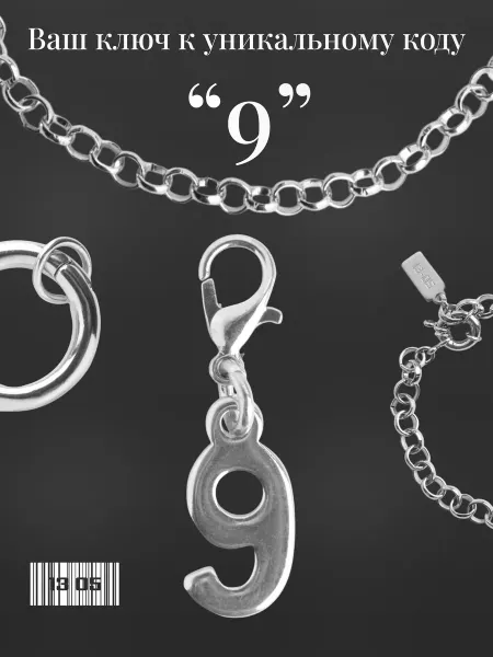 13 05 Шарм-подвеска на браслет "Numero" 9