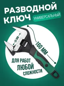 Разводной ключ с тонкими губками