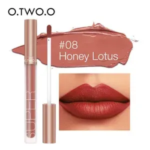 Блеск для губ матовый O.TWO.O стойкий увлажняющий, тон 08 Honey Lotus (светло-красный)