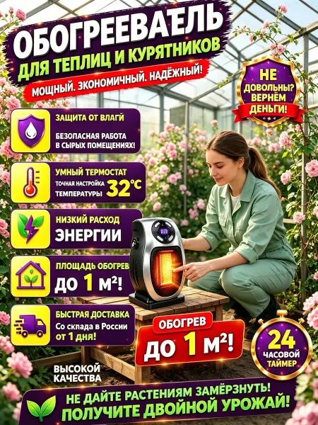 Электрический обогреватель для дачной теплицы