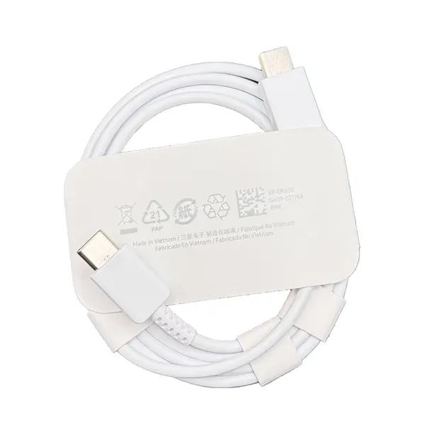 Кабель Samsung Type-C - Type C, 1 метр (100см), черный, оригинал, быстрая зарядка Quick Charge
